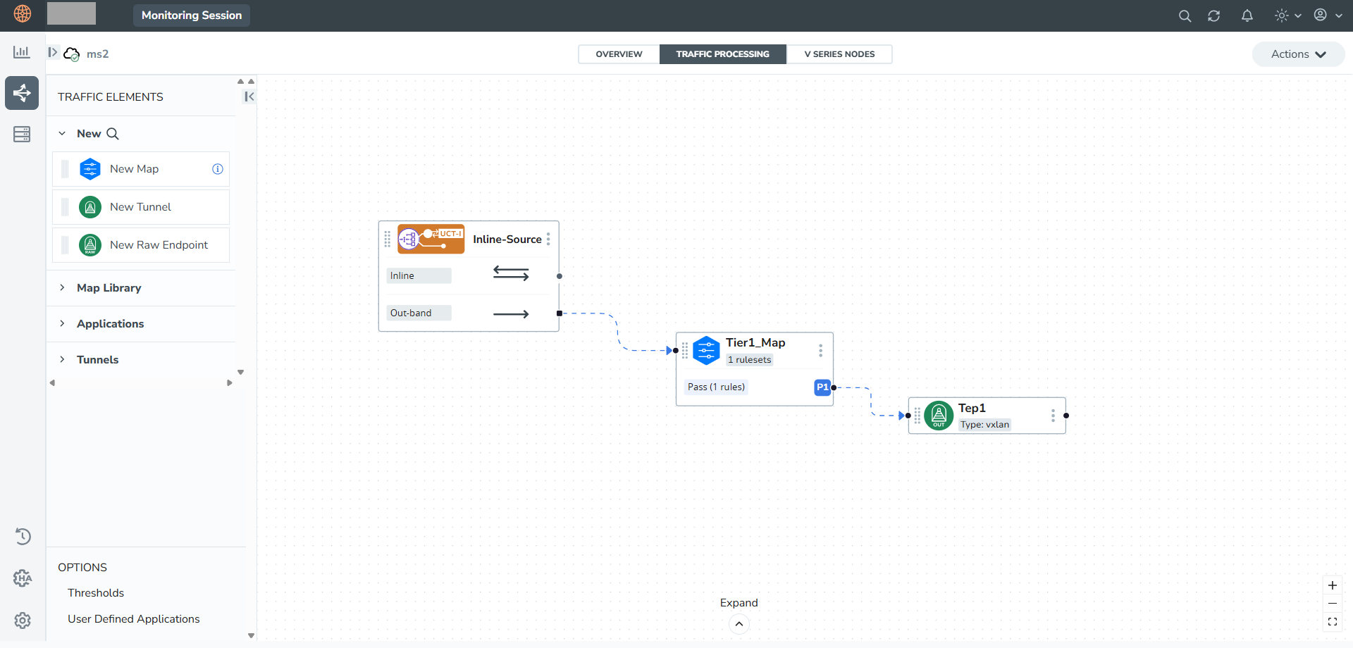 Configure Monitoring Session for Inline V Series
