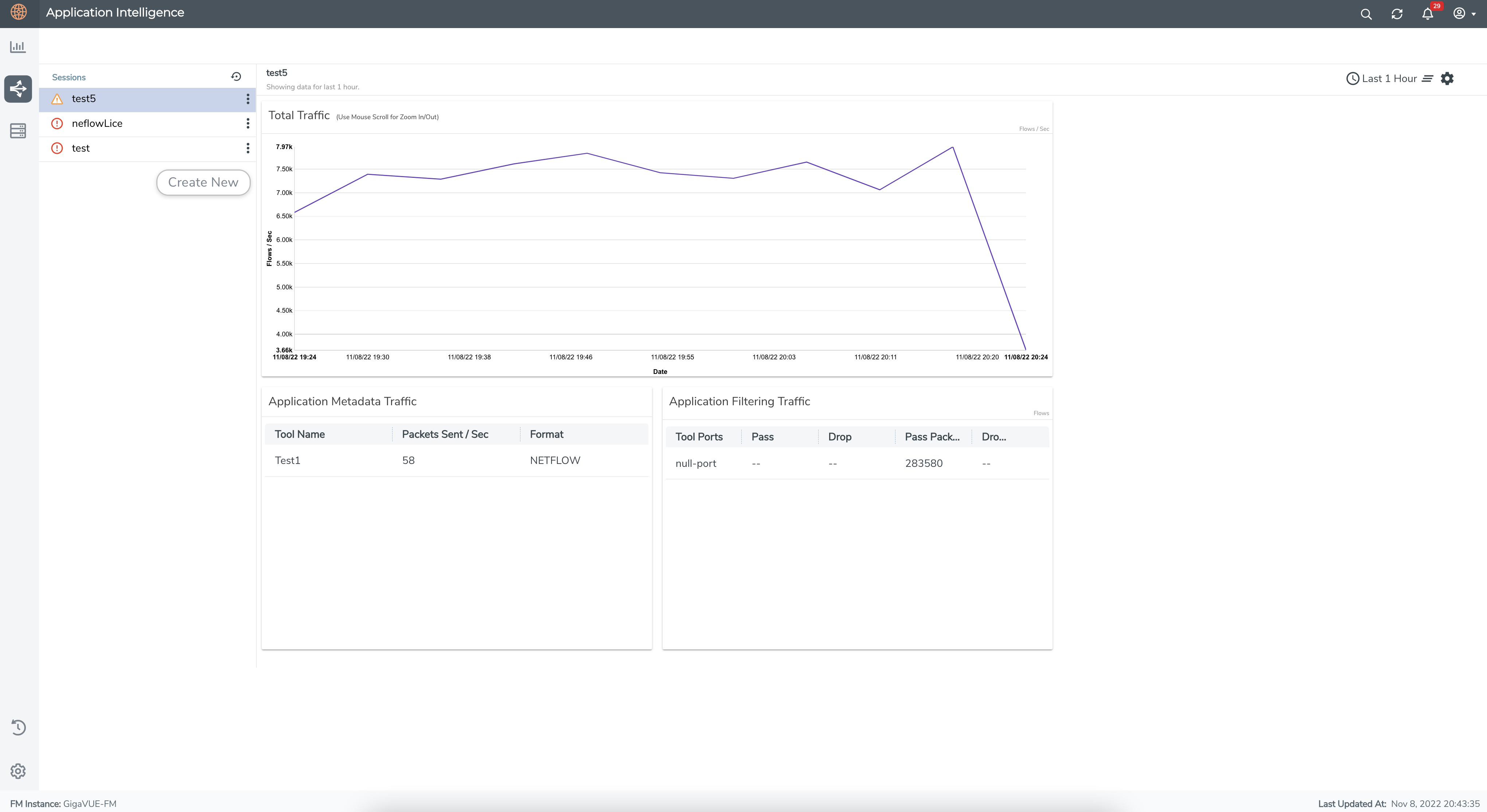 Create NetFlow Session for Physical Environment